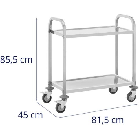 Wózek kelnerski cateringowy do serwowania 2 półki 70 x 40 cm do 64 kg