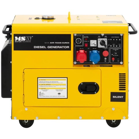 Agregat generator prądotwórczy diesel na kółkach 230/400 V 7500 W 8.75 kVA 16 l