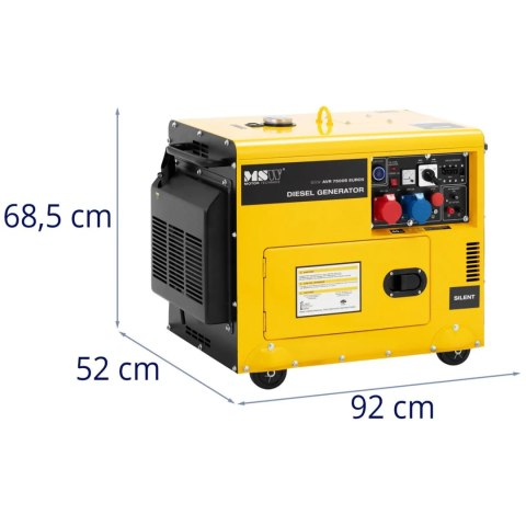 Agregat generator prądotwórczy diesel na kółkach 230/400 V 7500 W 8.75 kVA 16 l