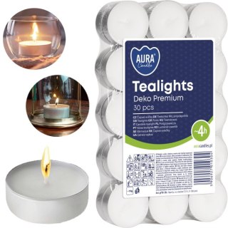 AURA Podgrzewacze Tealights Deko Premium 4h 30 szt. pf10-30s