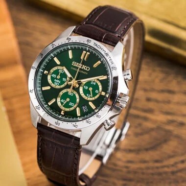 ZEGAREK MĘSKI SEIKO CHRONOGRAPH GREEN SPIRIT SBTR017 + BOX