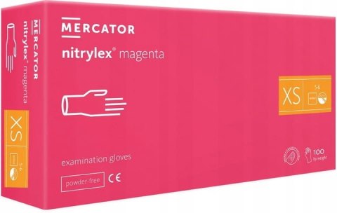 Rękawice Nitrylowe 100 szt. Nitrylex Magenta (L 8-9)