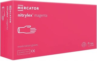 Rękawice Nitrylowe 100 szt. Nitrylex Magenta (M 7-8)