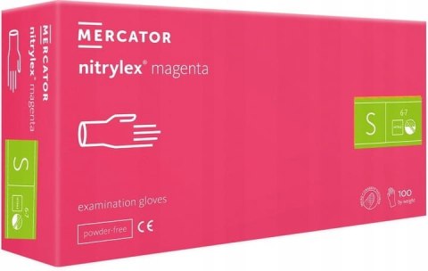 Rękawice Nitrylowe 100 szt. Nitrylex Magenta (XS 5-6)