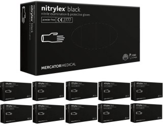 Rękawice Nitrylowe 100 sztuk / Czarne / Nitrylex Black - 10 szt. (XS 5-6)