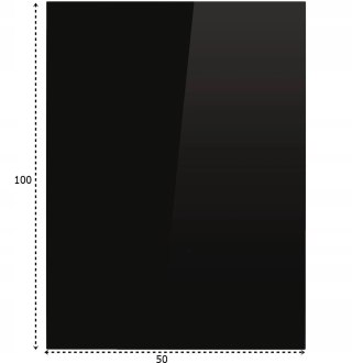 Podstawa szklana hartowana - szyba pod Piec lub Kominek 100x50 cm CZARNA