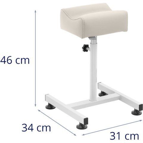 Podnóżek kosmetyczny do pedicure 24x22cm wys. 47-67cm - kremowy