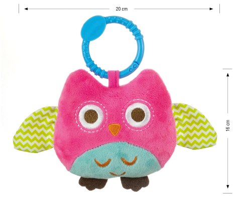Zawieszka pluszowa Sówka - Happy owl - 2552 PINK Zawieszka pluszowa Sówka - Happy owl - 2552 PINK