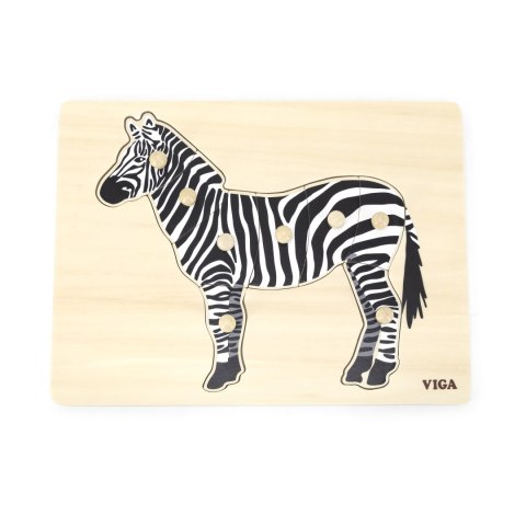 Viga 44603 Puzzle na podkładce z uchwytami - Zebra