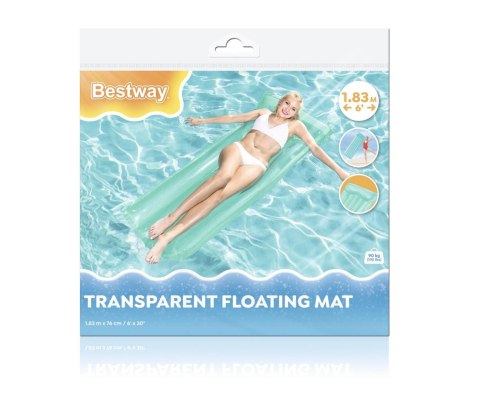 Bestway 44013 Dmuchany materac plażowy Przezroczysty Niebieski 1.83m x 76cm