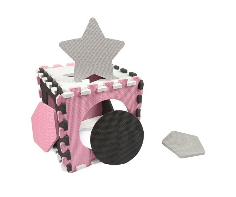 Mata piankowa puzzle Jolly 3x3 Shapes - Pink Grey