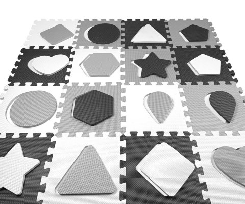 Mata piankowa puzzle Jolly 4x4 Shapes - Grey