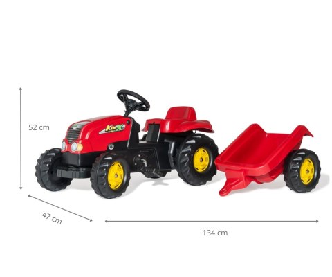 Rolly Toys 012121 Traktor Rolly Kid z przeczepą Czerwony