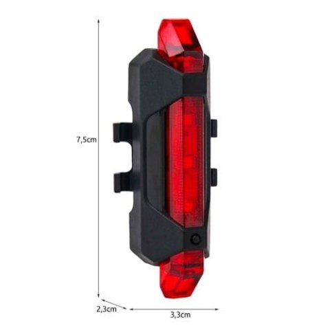 Lampka rowerowa tylna USB