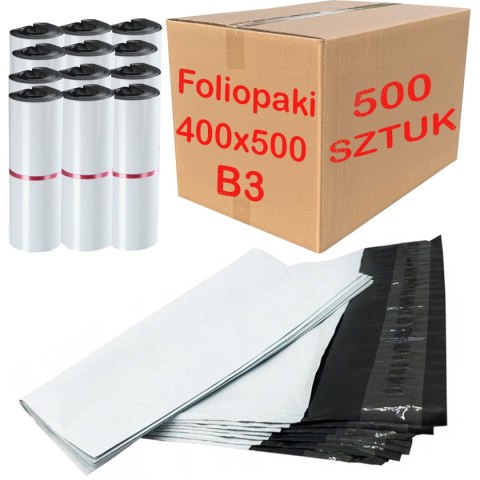 Foliopaki Kurierskie Białe B3 400x500mm - 500 szt.