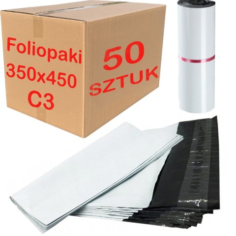 Foliopaki Kurierskie Białe C3 350x450mm - 50 szt.