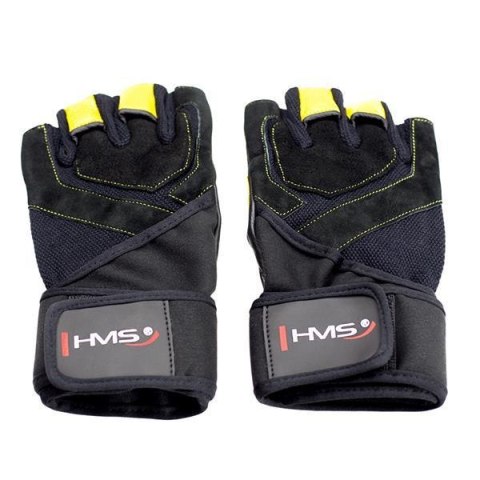 RST01 BLACK/YELLOW ROZM. L RĘKAWICE NA SIŁOWNIĘ HMS