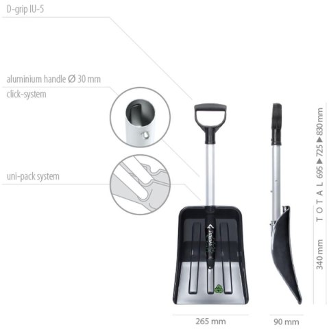ŁOPATA DO ŚNIEGU SAMOCHODOWA TELESKOPOWA EVEREST ECO 68,5-71,5-82CM