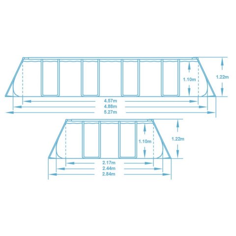 Basen ogrodowy stelażowy 488 x 244 x 122 cm 12w1 Bestway 56670