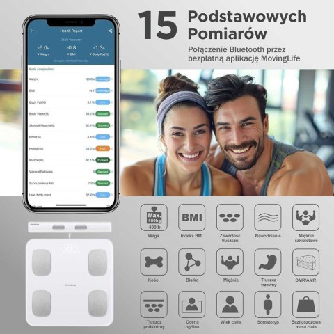 ANALITYCZNA WAGA ŁAZIENKOWA SMART IOS ANDROID KLAUSBERG KB-7853