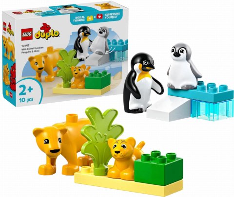 10442 - LEGO DUPLO - Rodziny dzikich zwierząt: pingwiny i lwy