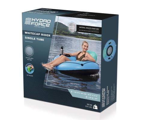 Bestway 43108 Koło do pływania z oparciem Hydro Force Whitecap Rider Niebieskie 1.19m