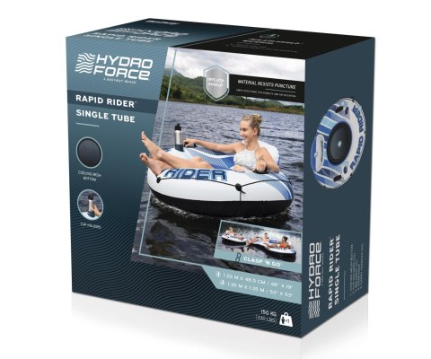 Bestway 43116 Koło do pływania z oparciem Hydro Force Rapid Rider Niebieskie 1.35m