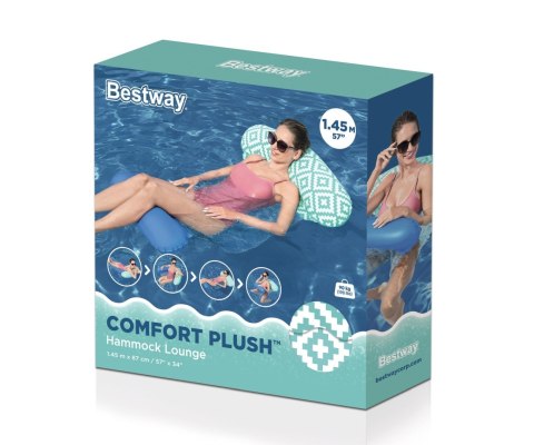 Bestway 43555 Fotel Leżak siatkowy do pływania Niebieski 1.45m x 87cm