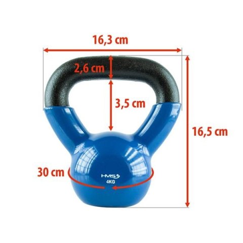 KNV04 KETTLEBELL POKRYTY WINYLEM 4.0 KG HMS