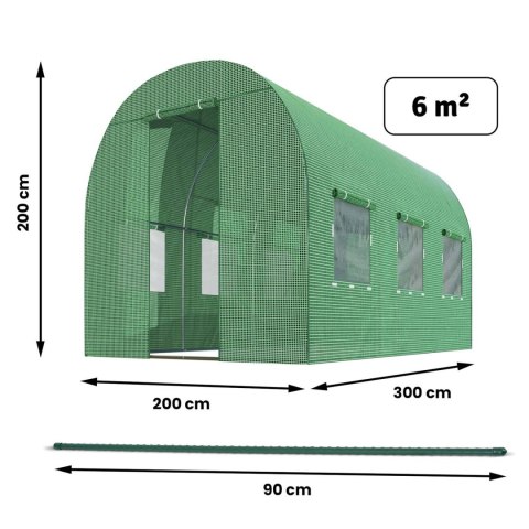 Tunel ogrodowy 2x3m 6m2 Plonos