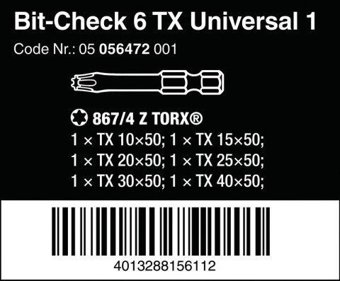 ZESTAW BIT-CHECK 6 TX UNIVERSAL 1, 6CZ.