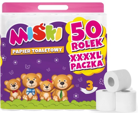 Papier toaletowy 50R MIŚKI 3W - 150 Rolek