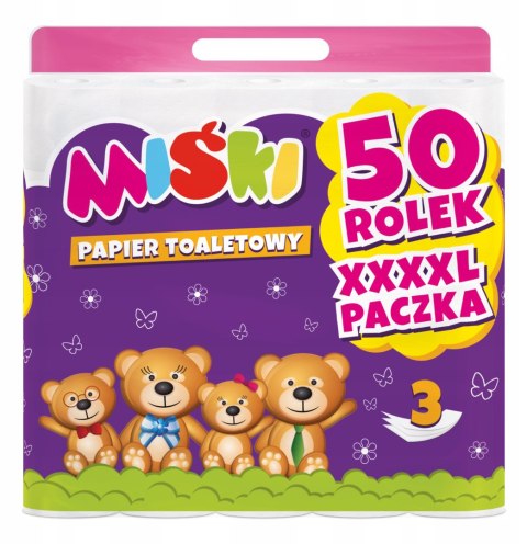 Papier toaletowy 50R MIŚKI 3W - 150 Rolek