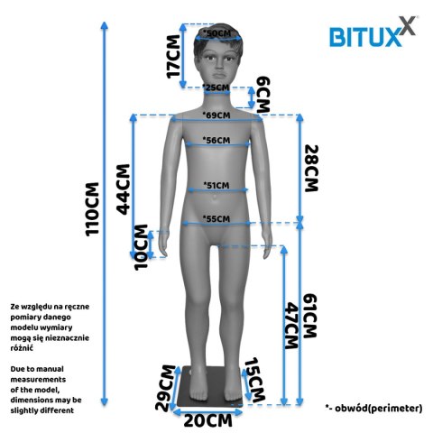 Manekin Dziecięcy Wystawowy Chłopczyk 110CM Sklep Odzieżowy Ekspozycja