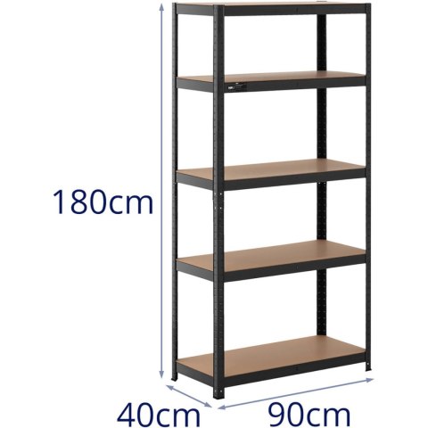 Regał magazynowy metalowy 5 półek 875 kg 90 x 40 x 180 cm szaroniebieski 2 szt.