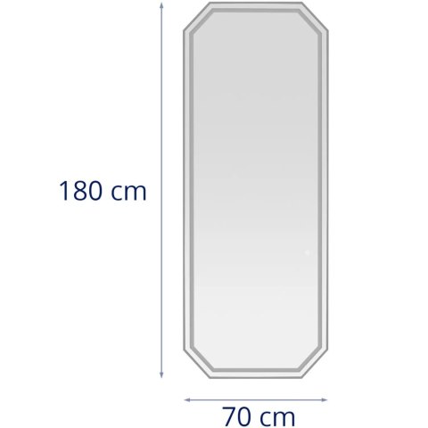 Konsola konsoleta fryzjerska lustro z oświetleniem LED ośmiokątne 180 x 70 cm - srebrne