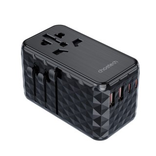 Adapter ładowarka podróżna EU / US / AUS / UK 2x USB-C 2x USB-A 100W - czarny