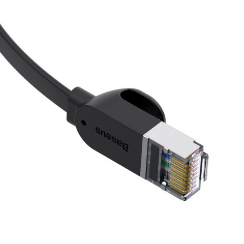 Kabel sieciowy RJ45 płaski High Speed Ethernet CAT6 1m - czarny