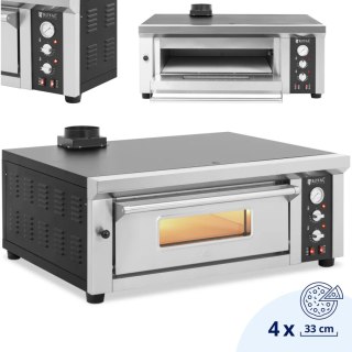 Piec do pizzy elektryczny z kamieniem szamotowym na 4 pizze śr. 33 cm 4200 W