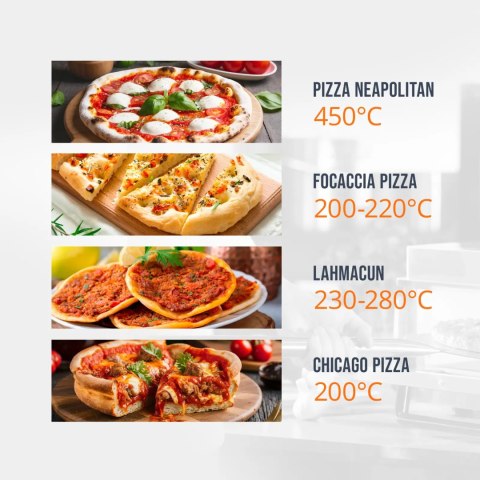 Piec do pizzy elektryczny z kamieniem szamotowym na 4 pizze śr. 33 cm 4200 W