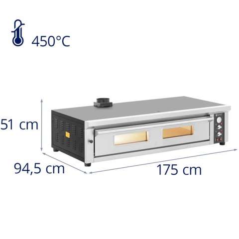 Piec do pizzy elektryczny z szamotem na 8 pizz śr. 33 cm 400 V 8400 W