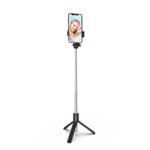 Selfie stick teleskopowy z pilotem stojak tripod na telefon 0.7m - czarny