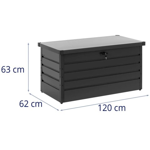 Skrzynia ogrodowa metalowa zamykana na klucz 120 x 62 x 63 cm