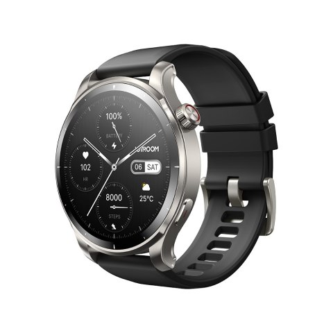 Smartwatch okrągły Venture Series z opcją odbierania połączeń + srebrna bransoleta - szary