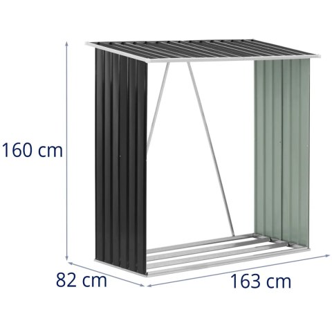 Stojak na drewno opałowe zewnętrzny zadaszony 165 x 82 x 160 cm