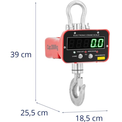 Waga hakowa podwieszana z pilotem LED 2000 kg / 1 kg