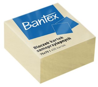 Bloczek Kartek Samoprzylepnych Bantex 75x75mm Żółte x 400 szt.