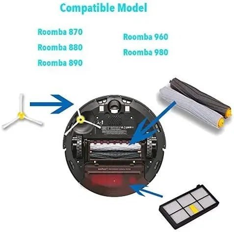 Zestaw Szczotek I Filtrów Do iRobot Roomba Serii 800/900