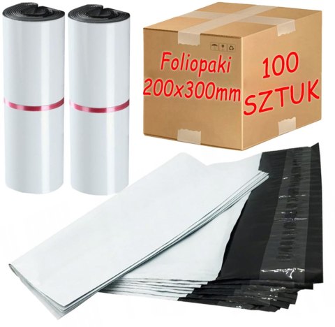 Foliopaki Kurierskie Białe 200x300mm - 100 szt.