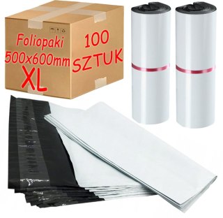 Foliopaki Kurierskie Białe XL 500x600mm - 100 szt.